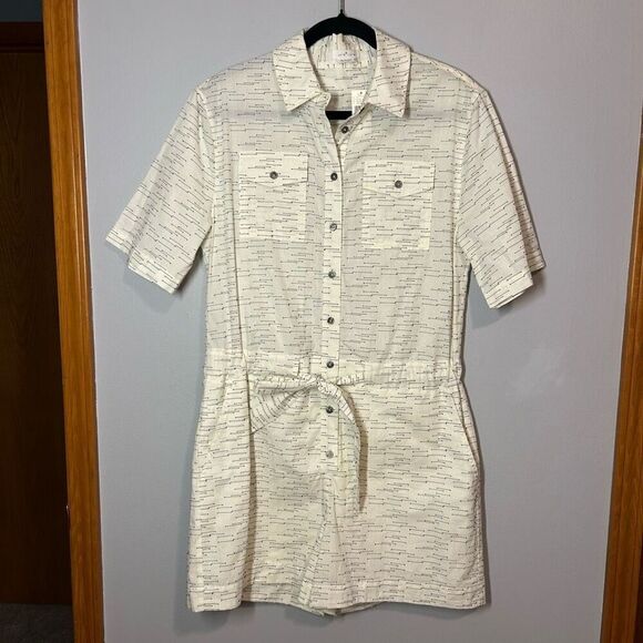 34N 118W Anthropologie Giana Utility Romper cream size M NEW - Picture 5 of 15